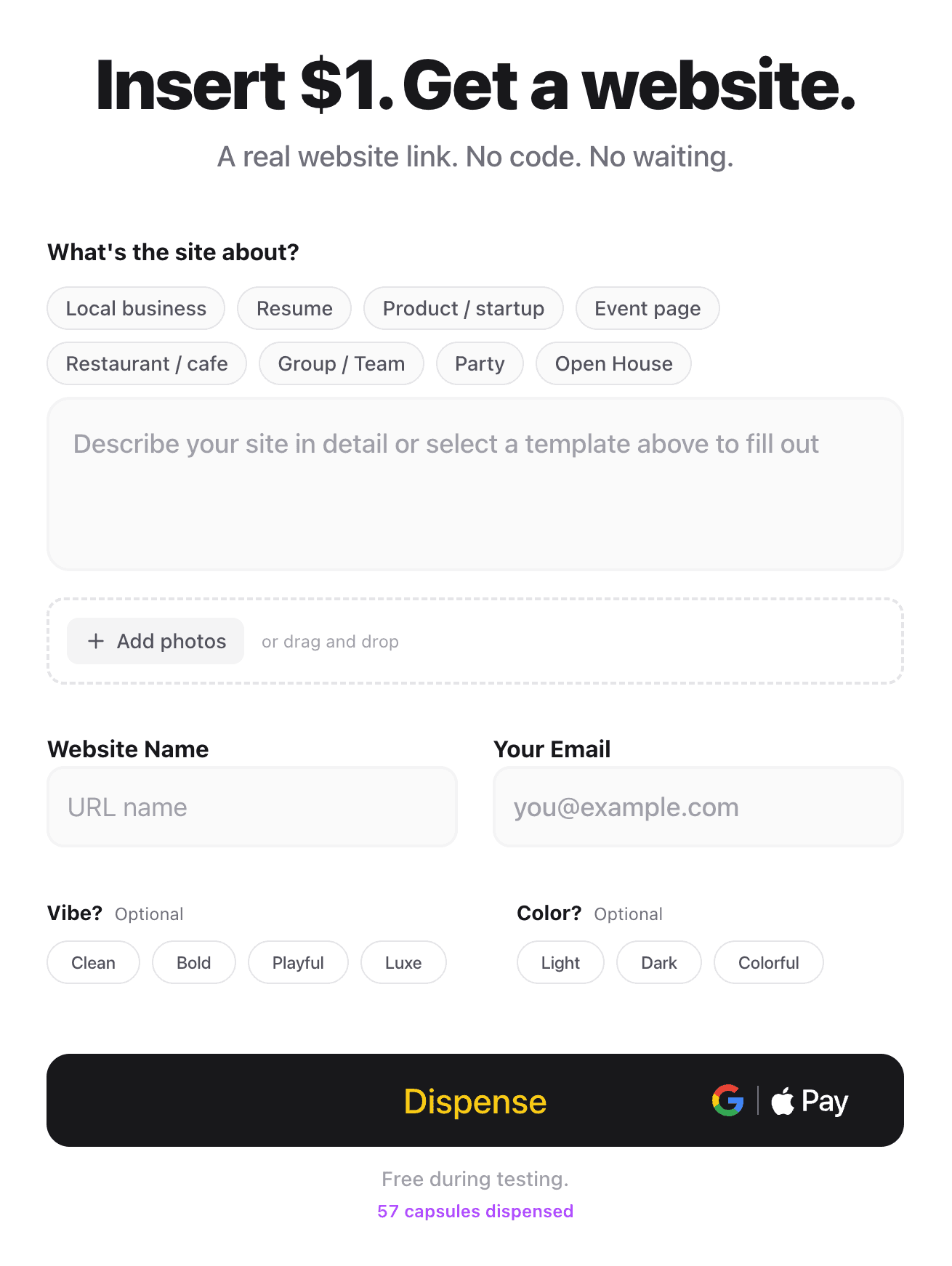 Empty state — the starting line